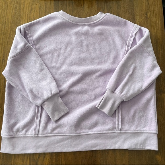 Pink Lily Scouted Out Purple Oversized Fleece Sweatshirt Size Small NWOT - Picture 9 of 9